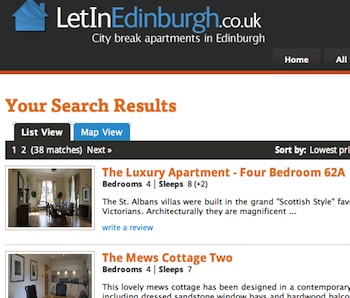 Let In Edinburgh Listing Pages