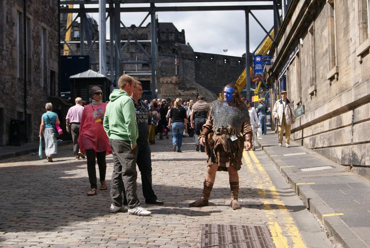 Photo of man dressed as Brave Heart, Edinburgh